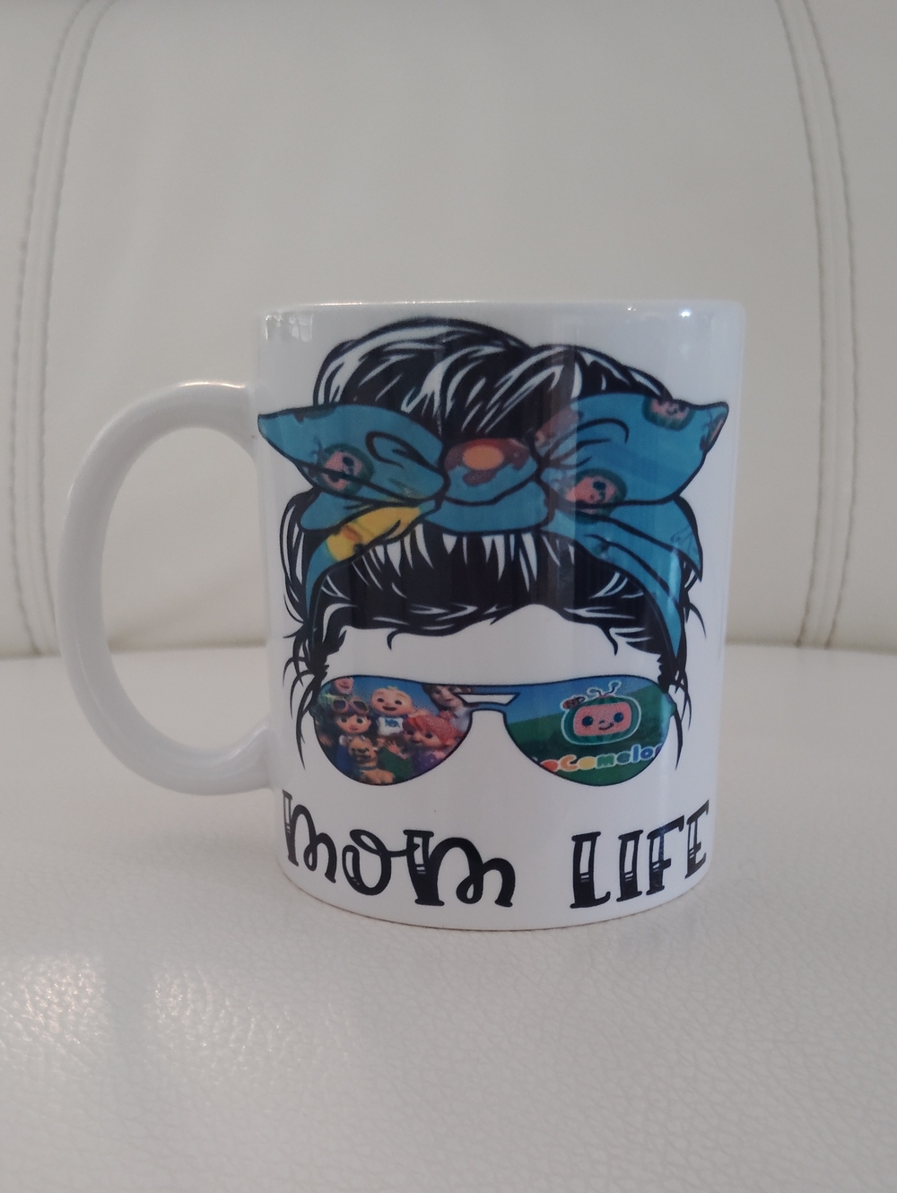 Mom Life Messy Bun Coffee Mug - Custom CoComelon Inspired 11oz Ceramic Cup